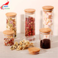 High quality borosilicate glass jar with bamboo lid Storage-123RL